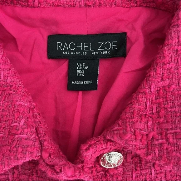 Rachel Zoe - Hot pink, slightly cropped, boucle knit texture, 2 chest pockets - Picture 4 of 5